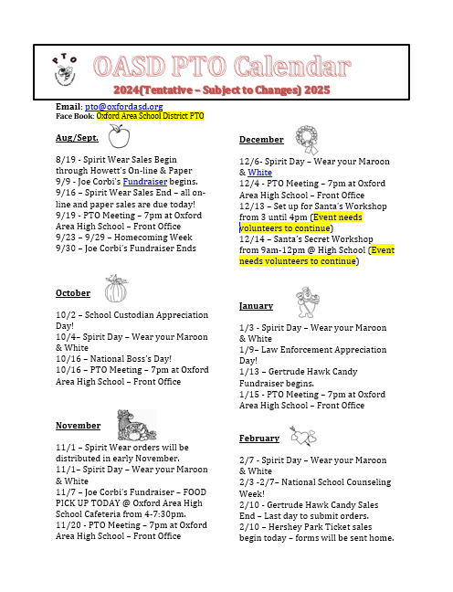 PTO Calendar